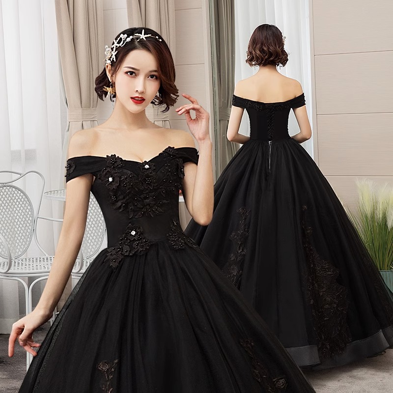 New bridal dress black off-sho - Photography Solo review and price